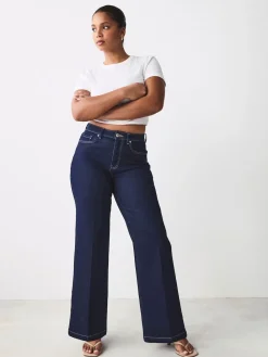 Next Hourglass Wide Leg Jeans Rinse Blue New