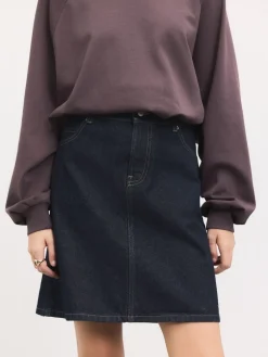 Next Rinse Blue Knee Length Denim Skirt Clearance