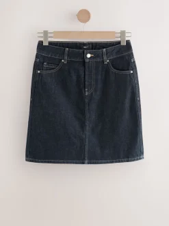 Next Rinse Blue Knee Length Denim Skirt Clearance