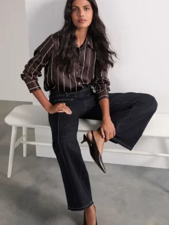 Next Slim Lift and Shape Wide Leg Jeans Rinse Blue Sale