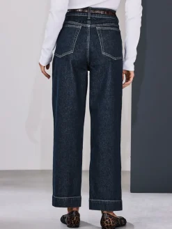 Next Wide Leg Barrel Denim Jeans Rinse Blue Discount
