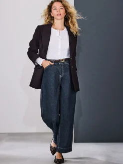 Next Wide Leg Barrel Denim Jeans Rinse Blue Discount