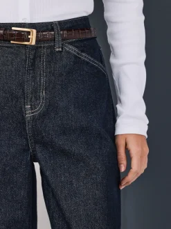 Next Wide Leg Barrel Denim Jeans Rinse Blue Discount