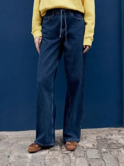 Next Wide Leg Joggers Waist Jeans Rinse Denim Discount