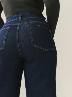 Next High Rise Stretch Wide Leg Hourglass Jeans Rinse Clearance