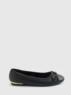 River Island Black Bow Ballet Flats Clearance