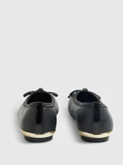 River Island Black Bow Ballet Flats Clearance