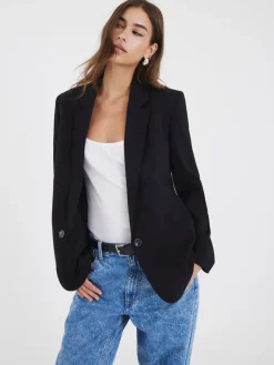 River Island Black Edge to Edge Blazer Clearance