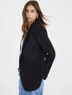 River Island Black Edge to Edge Blazer Clearance