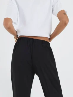 River Island Black Elasticated Waist Smart Joggers Online