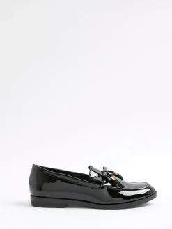 River Island Black Patent Tassel Loafers Online