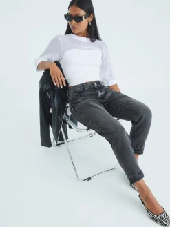 River Island Black Petite Mom Sculpt Jeans Outlet