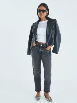 River Island Black Petite Mom Sculpt Jeans Outlet