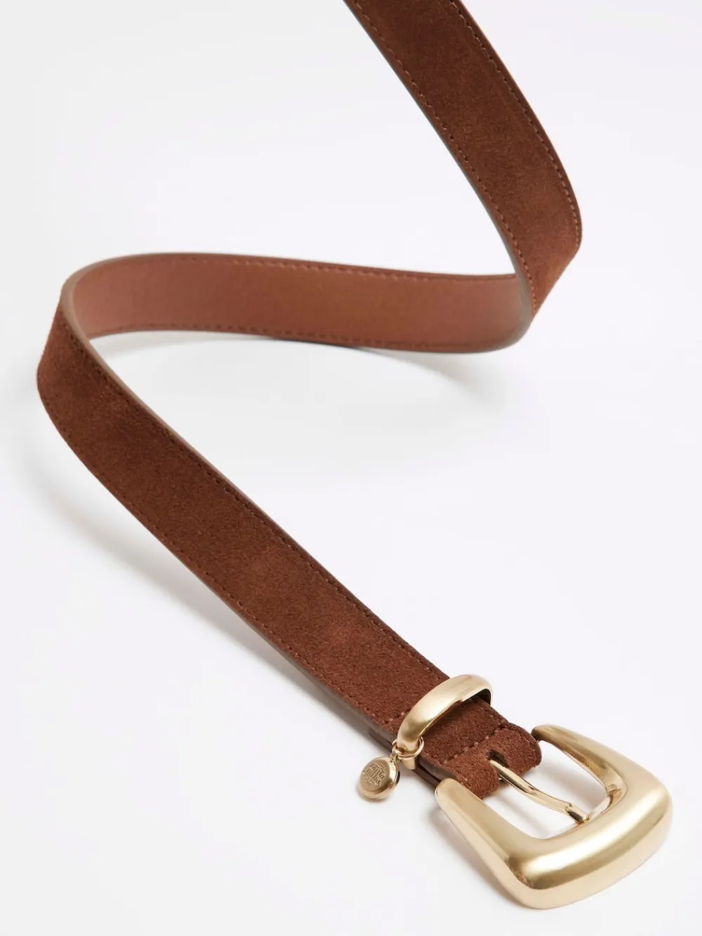 River Island Brown Bubble Buckle Suede Belt Outlet