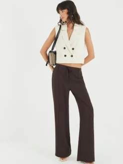 River Island Brown Elasticated Smart Joggers Sale