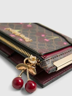 River Island Brown Monogram Cherry Print Purse Hot