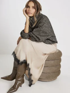 River Island Brown Satin Skirt With Lace Best