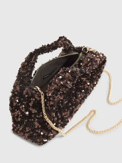 River Island Brown Sequin Grab Clutch Discount