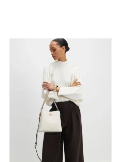 River Island Cream Lock Front Bucket Bag Sale