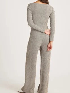 River Island Grey Texture Wide Leg Relaxed Bottoms Online