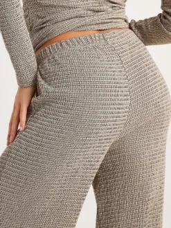 River Island Grey Texture Wide Leg Relaxed Bottoms Online