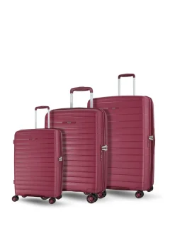 Rock Luggage Palma Suitcases Set 3 Piece Burgundy Hot