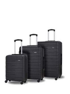 Rock Luggage Seattle 3pc Suitcases Set Black Hot