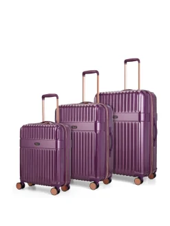 Rock Luggage Selene 3 Piece Suitcase Set Purple Best