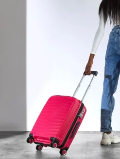 Rock Luggage Sunwave Cabin Suitcase Pink Hot