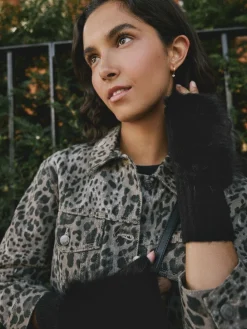 Rockett St George Black Faux Fur Handwarmers Gloves Discount