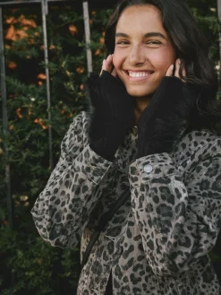 Rockett St George Black Faux Fur Handwarmers Gloves Discount