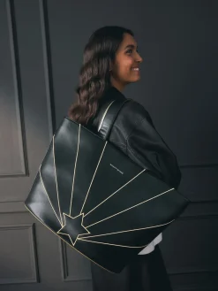 Rockett St George Black Gold Star Large Tote Bag Sale