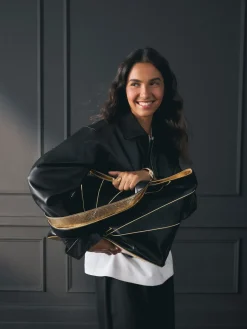 Rockett St George Black Gold Star Large Tote Bag Sale