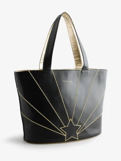 Rockett St George Black Gold Star Large Tote Bag Sale