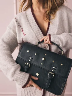 Rockett St George Black Satchel Multi Way Bag Hot