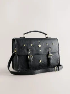 Rockett St George Black Satchel Multi Way Bag Hot