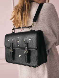 Rockett St George Black Satchel Multi Way Bag Hot