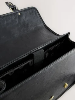 Rockett St George Black Satchel Multi Way Bag Hot