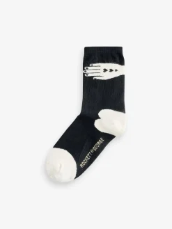 Rockett St George Black/Red 4 Pack Swan Socks Clearance