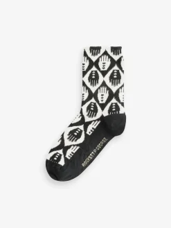 Rockett St George Black/Red 4 Pack Swan Socks Clearance