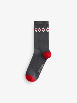 Rockett St George Black/White Spot and Harlequin 4 Pack Socks