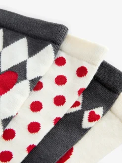 Rockett St George Black/White Spot and Harlequin 4 Pack Socks