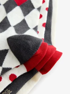 Rockett St George Black/White Spot and Harlequin 4 Pack Socks