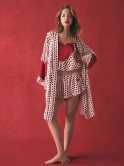 Rockett St George Red/White Polka Dot Hearts Short Robe Discount