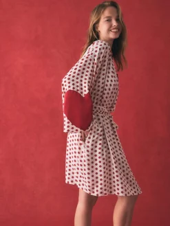 Rockett St George Red/White Polka Dot Hearts Short Robe Discount
