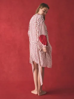 Rockett St George Red/White Polka Dot Hearts Short Robe Discount