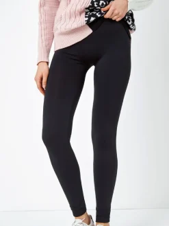 Roman Black Fleece Lined Leggings Hot
