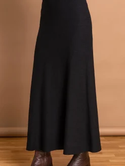 Roman Knitted Midi Stretch Skirt Black Outlet