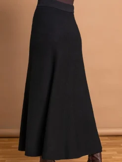Roman Knitted Midi Stretch Skirt Black Outlet