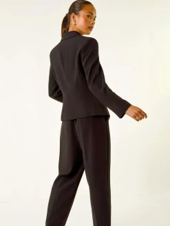 Roman Black Petite Military Stretch Blazer Hot